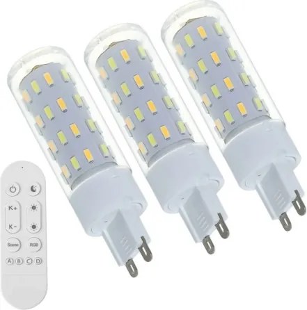 Immax NEO 07763CDO - Set de 3 becuri LED CCT dimabile G9/4W/230V, Wi-Fi Tuya + telecomandă