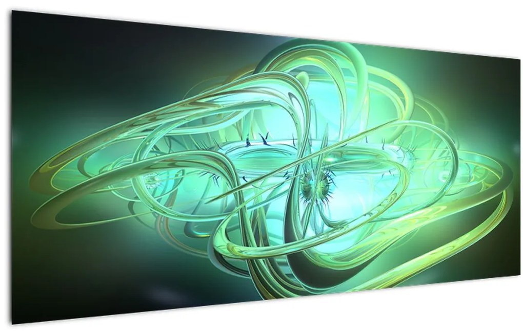 Tabloul cu abstracție verde (120x50 cm)