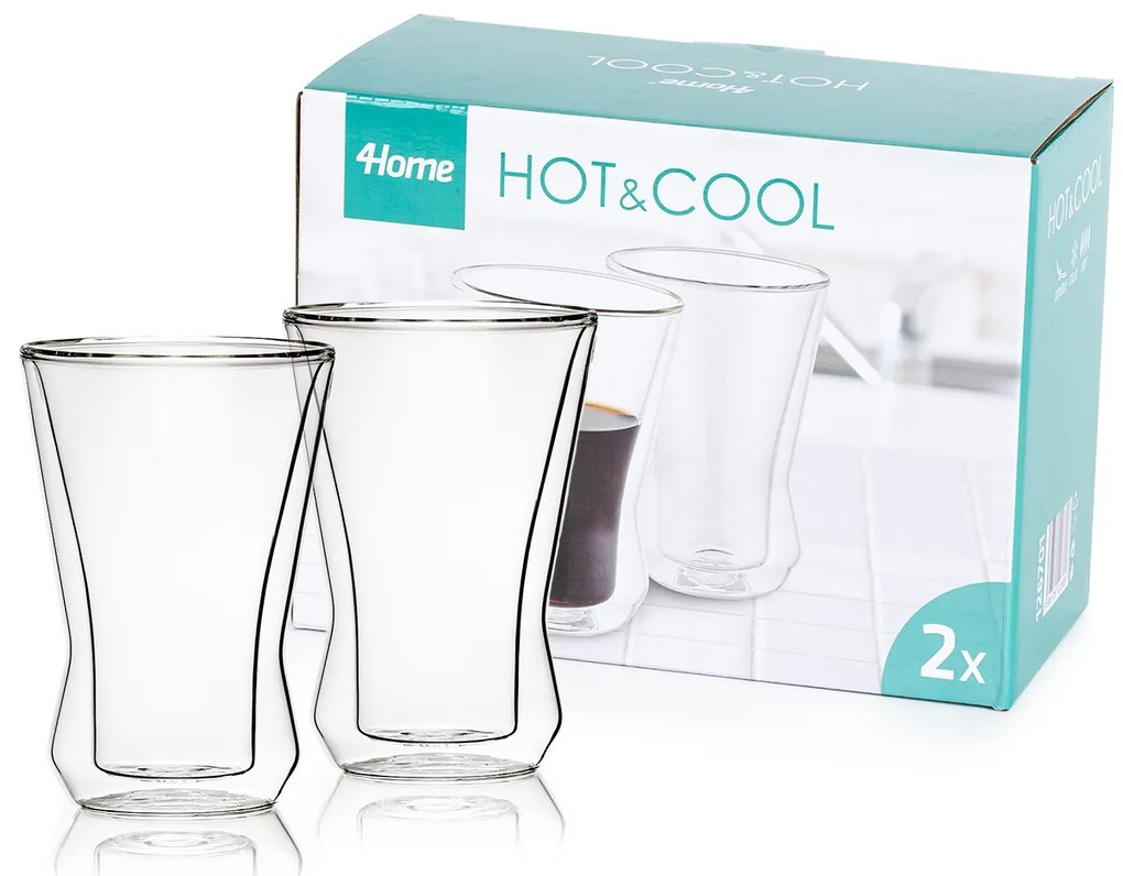 Pahare termo 4Home Long drink Hot&Cool 280 ml, 2 buc.