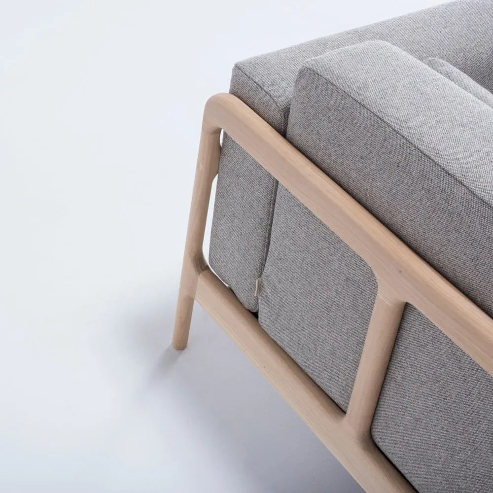 Fotoliu din lemn de stejar Gazzda Fawn, gri