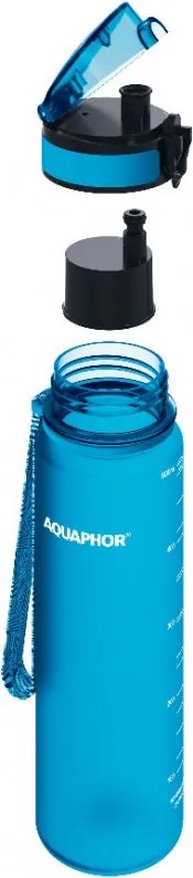 Sticla cu filtru pentru apa Aquaphor City 160010, 500 ml, Tritan, Carbune activ, Aqualen, Capac cu inchidere, Albastru