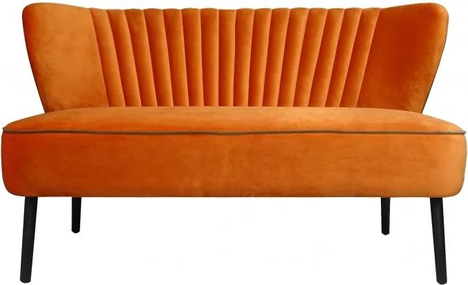 Canapea portocalie din catifea pentru 2 persoane Twiggy Versmissen