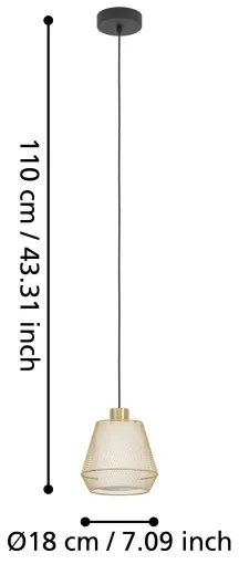 Lustră pe cablu Eglo 900896 CIUDADELA 1xE27/40W/230V