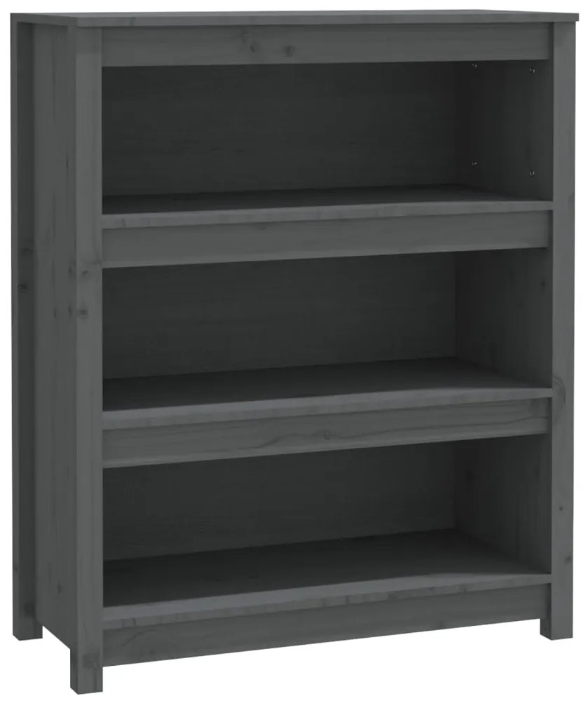 821681 vidaXL Bibliotecă, gri, 80x35x97 cm, lemn masiv de pin