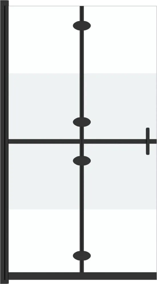 vidaXL Perete duș walk-in pliabil, 90x190 cm, sticlă ESG jumătate mată