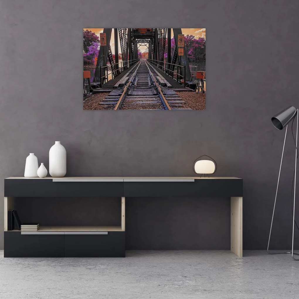 Tablou cu pod de cale ferată (90x60 cm)