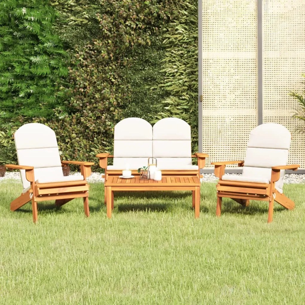 Set mobilier de gradina Adirondack, 4 piese, lemn masiv acacia