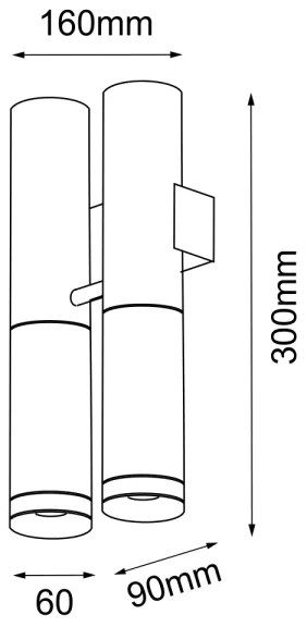 Aplică KAVOS 2xGU10/15W/230V neagră Amplex 8360
