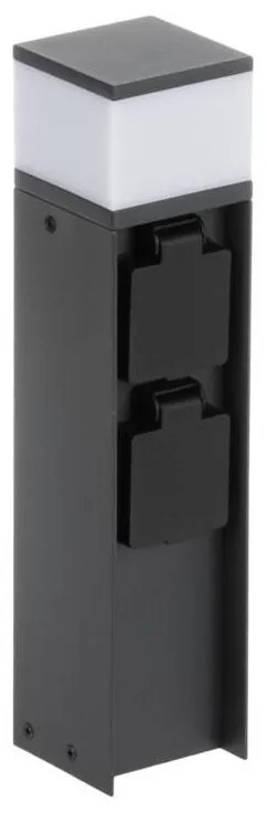 Lampă de exterior cu 2 prize Kanlux 38763 DASTEN 1xG9/11W/230V 30 cm IP44 negru