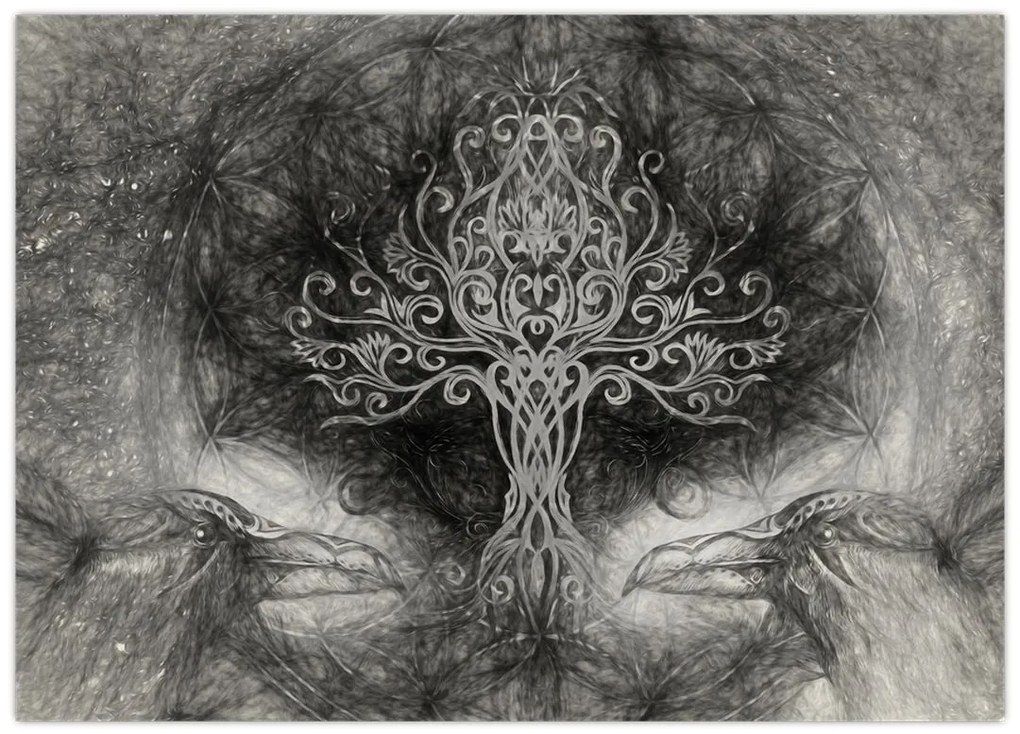 Tablou pe sticlă - Copacul vieții (70x50 cm)