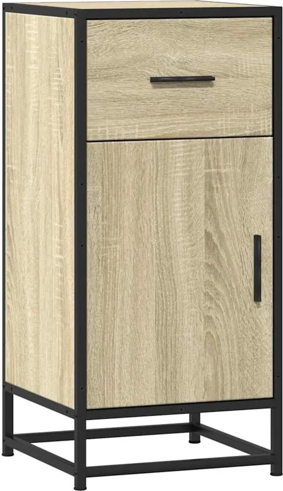 vidaXL Dulap, stejar sonoma, 35,5x35x76 cm, lemn prelucrat și metal