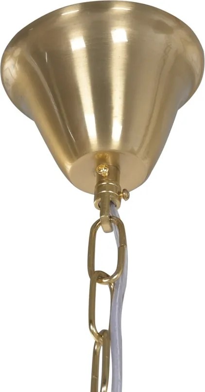 Candelabru din sticlă și metal, transparent și auriu, cu 10 brațe, 40 x 80 cm, „Chantilly”