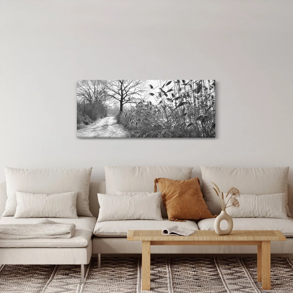 Tablou - Câmpuri în timpul iernii (120x50 cm)