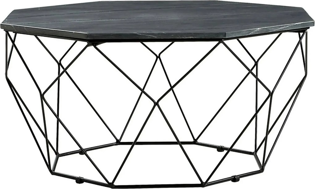 Masuta cafea AIDA, negru, marmura/metal, 84x84x43 cm