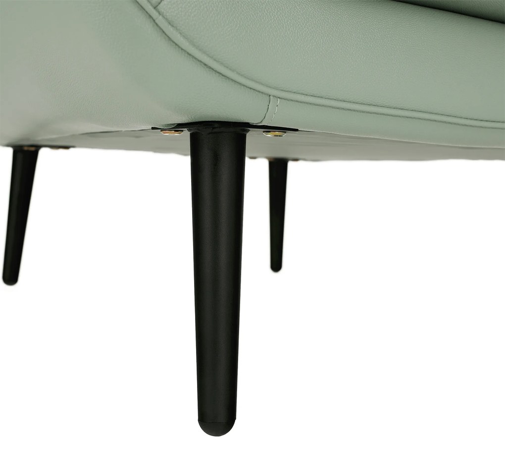 Fotoliu design, piele / piele ecologică, neomint / negru, LINSY