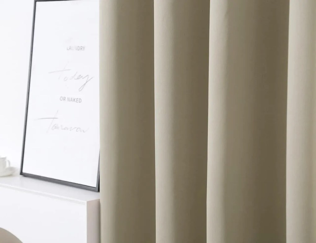 Perdea OXFORD 140x250 cm, bej deschis Agatat: Inele metalice