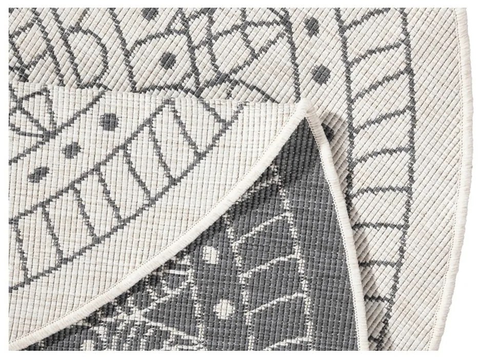 Covor pentru exterior NORTHRUGS Porto, ⌀ 200 cm, gri-crem