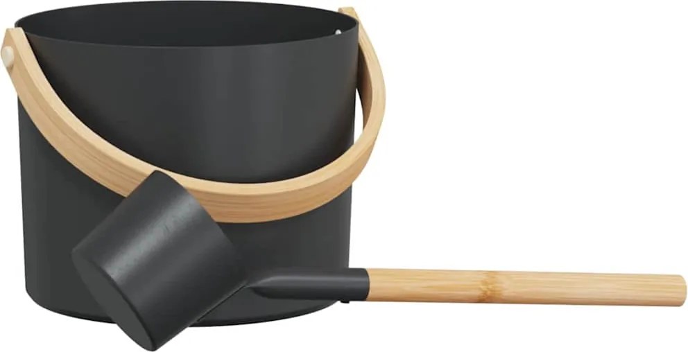 vidaXL Set de accesorii pentru saună 2 pcs Negru