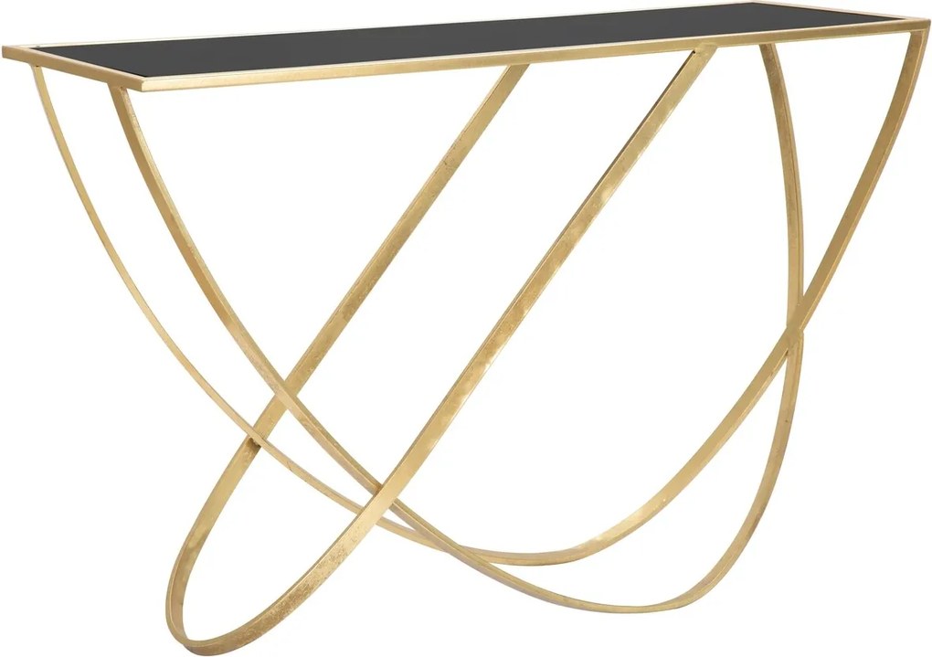 Consola Ring, Mauro Ferretti, 120x40x79 cm, fier, negru/auriu