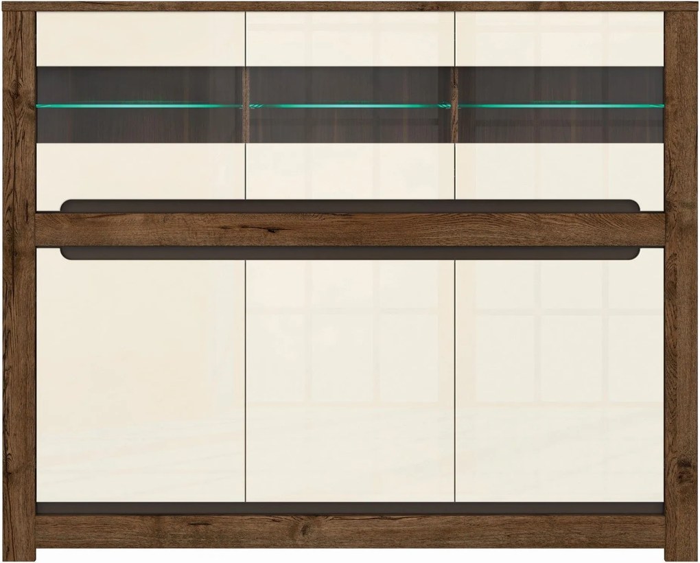 Comoda RUSO KOM3W3D, nuc/bej, PAL, 149x46x121 cm