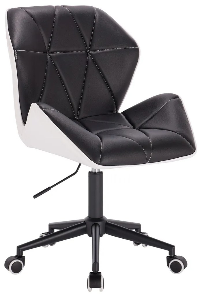 HR212K SCAUN Neagră-Alb cu Bază Neagră