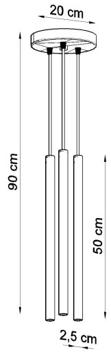 Lustră pe cablu Sollux SL.1527 PASTELO 3xG9/8W/230V roșu