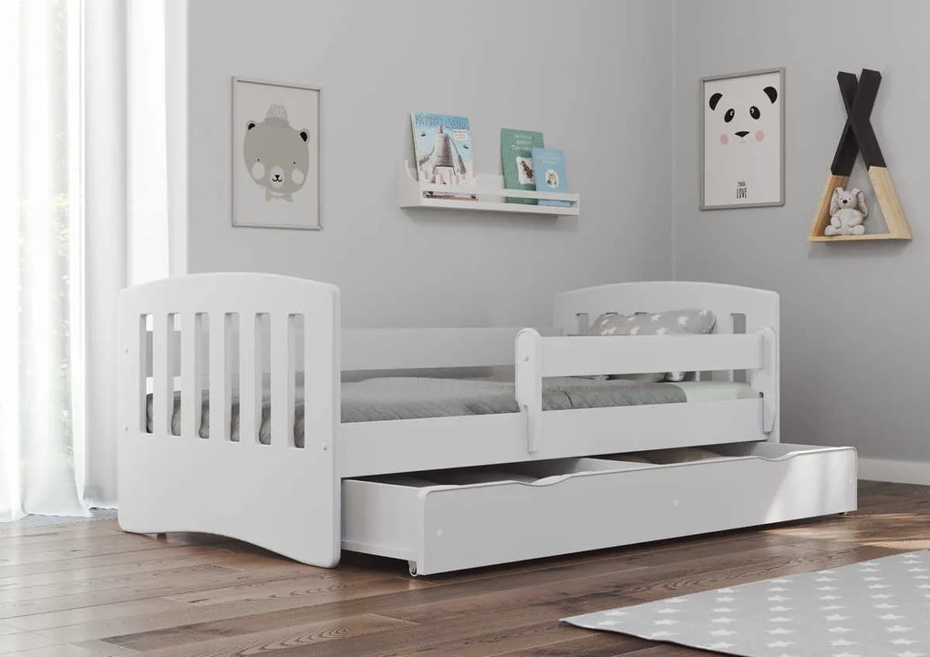 Pat Classic pentru copii - alb 160x80 cm pat fără spațiu de depozitare