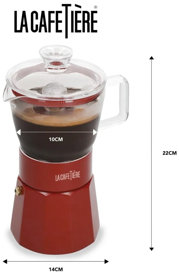 Ceainic roșu mocca din oțel inoxidabil 0,29 l La Cafetiere Verona - Kitchen Craft