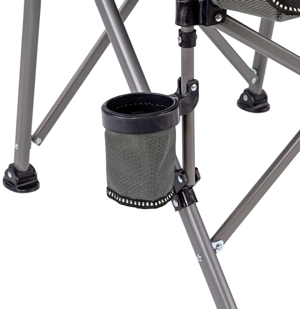 Leziter Comfort Plus scaun de pescuit cu braț și suport pentru pahare gri