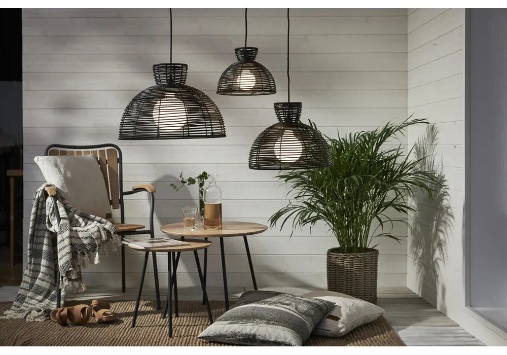 Abajur negru de exterior pentru plafonieră Star Trading Runde, ø 26 cm