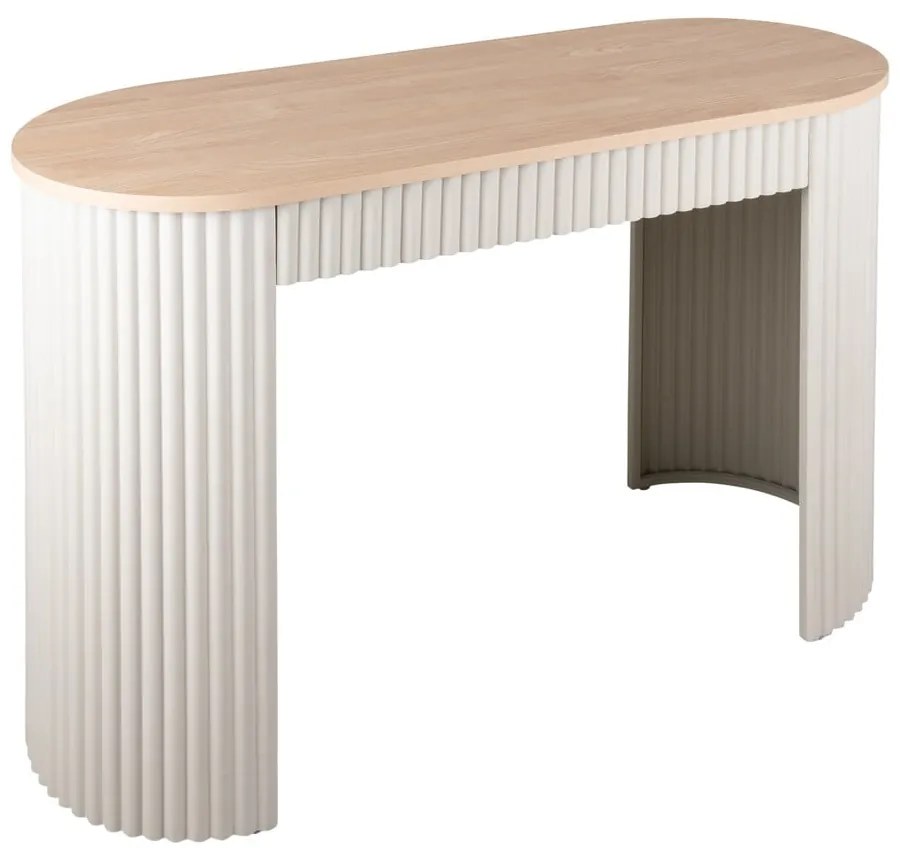 Masă consolă bej din metal 40x100 cm Estriado – Leitmotiv