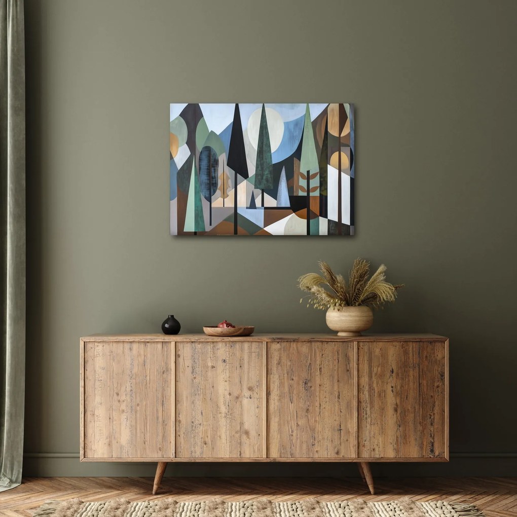 Tablou - Abstracție geometrică naturală II. (70x50 cm)