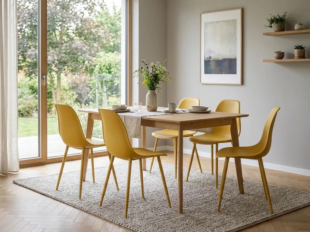 Scaun bucatarie OSAKA plastic, mustar