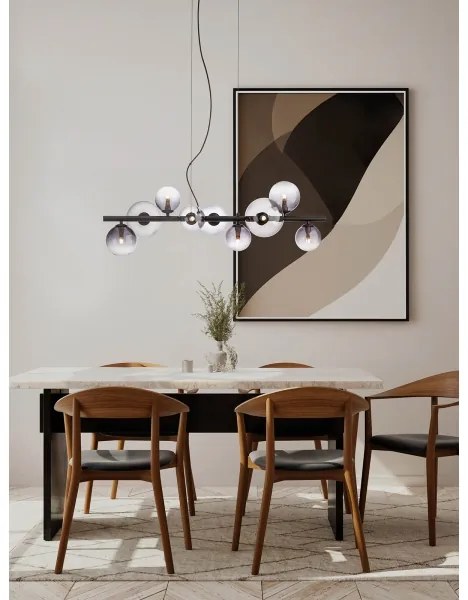 Lustră pe cablu Redo 01-3989 ASTRA 9xG9/8W/230V negru