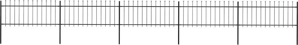 vidaXL Gard de grădină cu vârf tip suliță din oțel 892,5x80 cm, negru