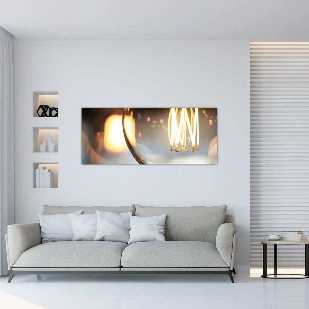 Tablou cu becul aprins (120x50 cm)