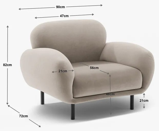 Fotoliu alb cu tapițerie din țesătură bouclé Poppy – Micadoni