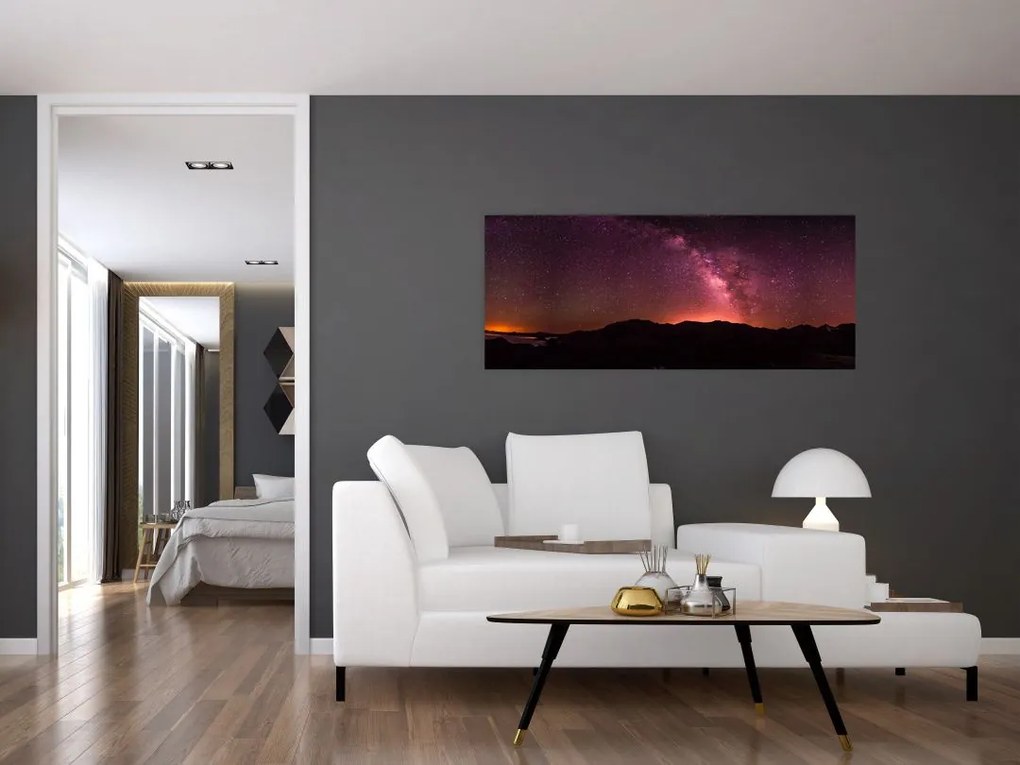 Tablou calea lactee roz (120x50 cm)