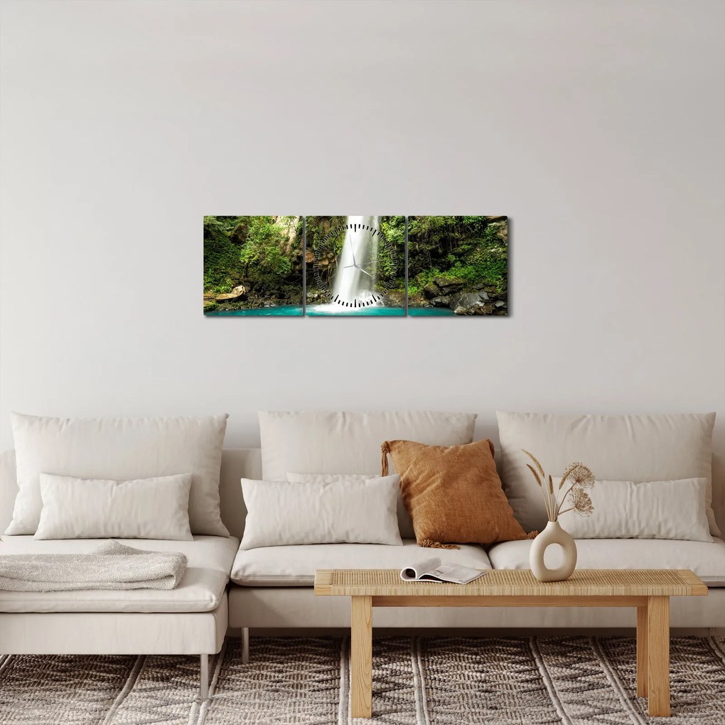 Tablou - Cascadă (cu ceas) (90x30 cm)