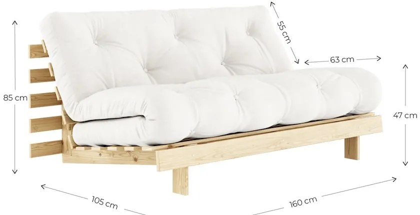 Canapea bej extensibilă 160 cm Roots - Karup Design