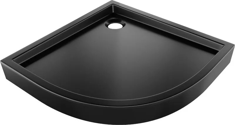Mexen Flow+ cadă de duș semirotundă 80 x 80 cm, negru mat - 46Q708080H