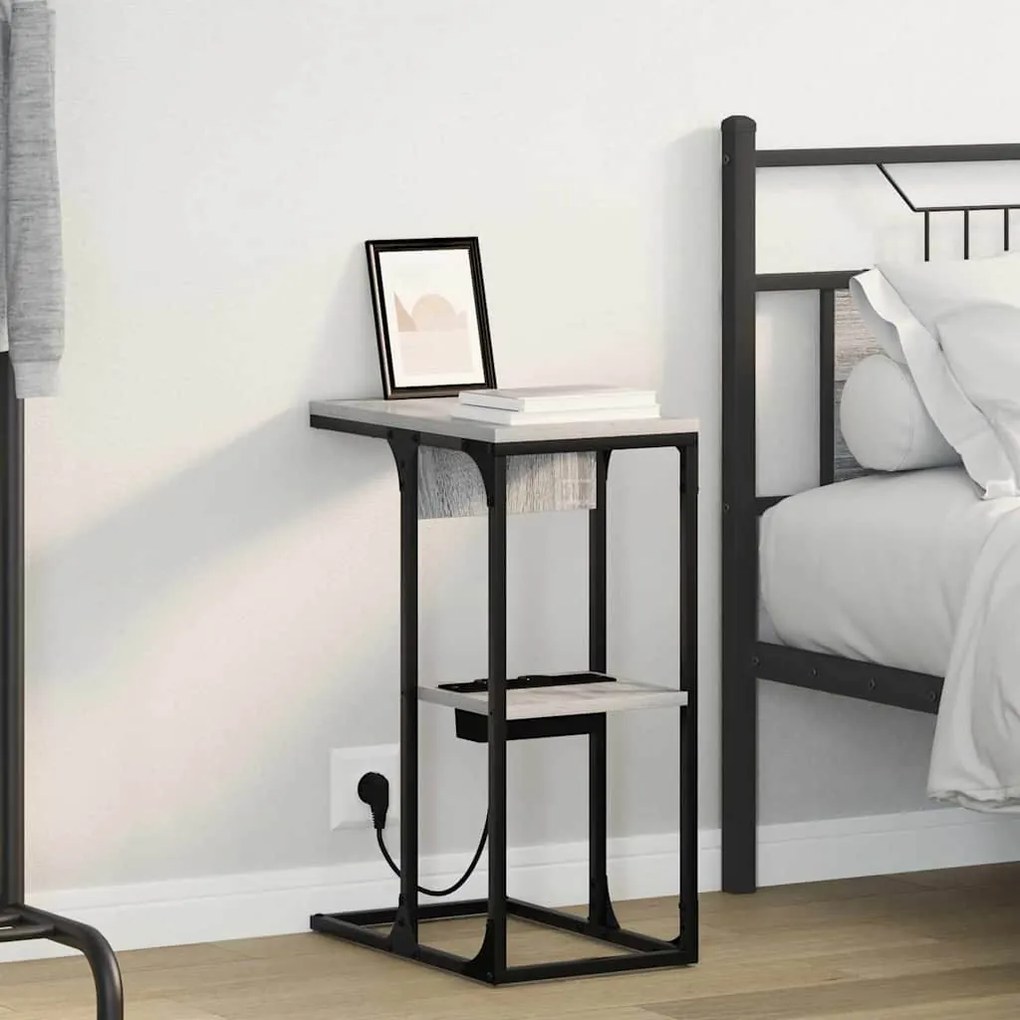 vidaXL Noptieră Gri sonoma 41.5 x 26 x 60.5 cm Lemn compozit