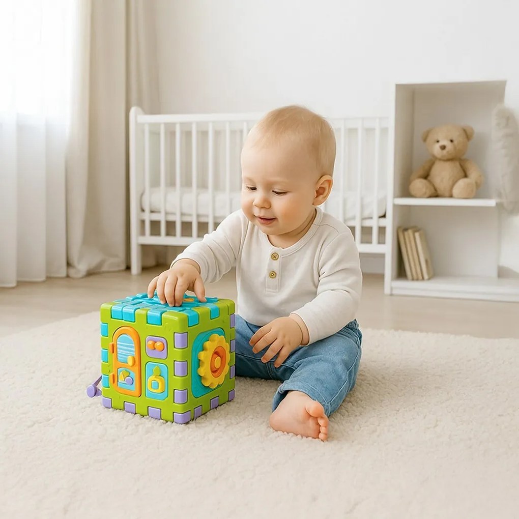 Baby Mix Joc interactiv cub pliabil, 17 x 17 x 17 cm