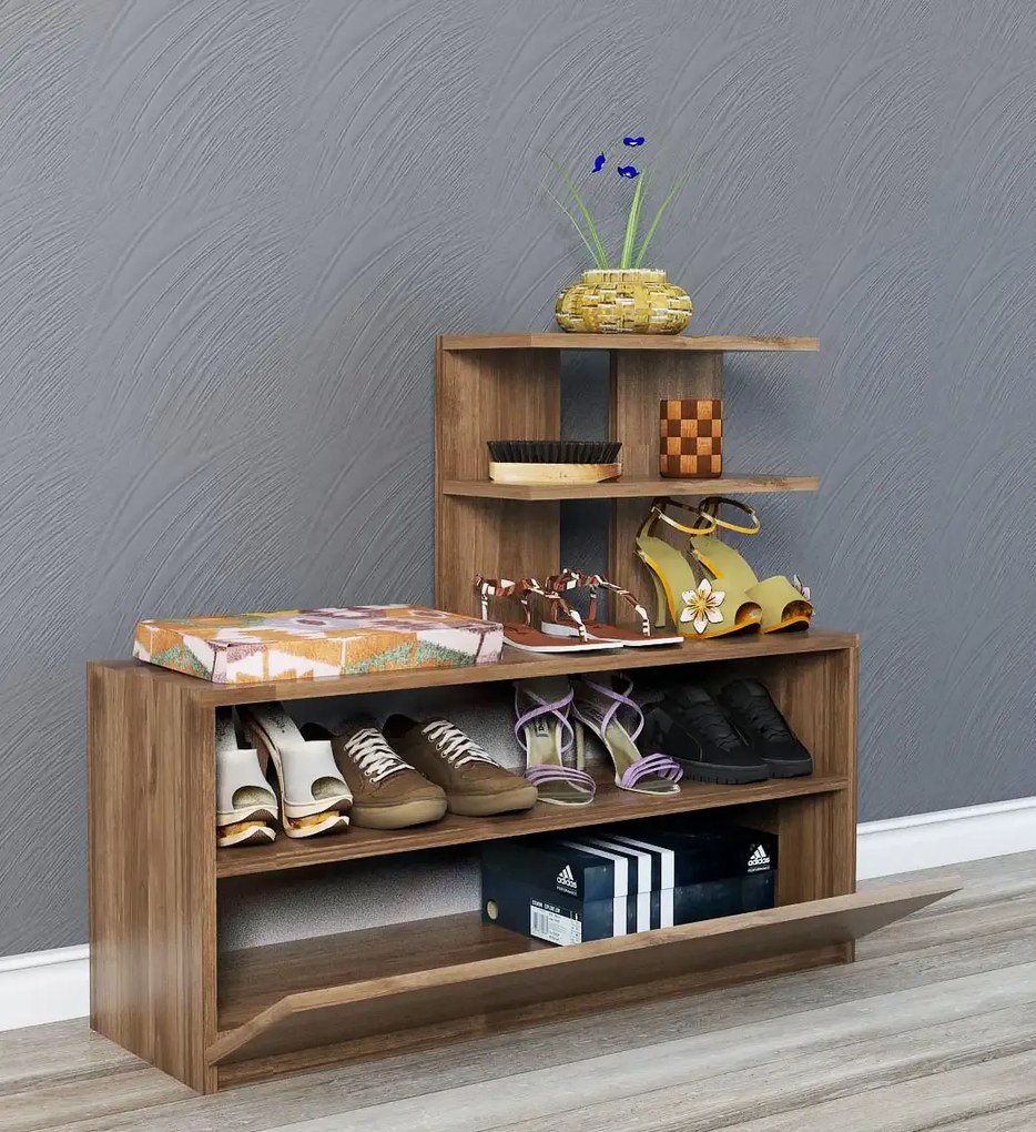 Dulap pentru pantofi, Airy Homs, maron, 100 x 81 x 29.6 cm, PAL