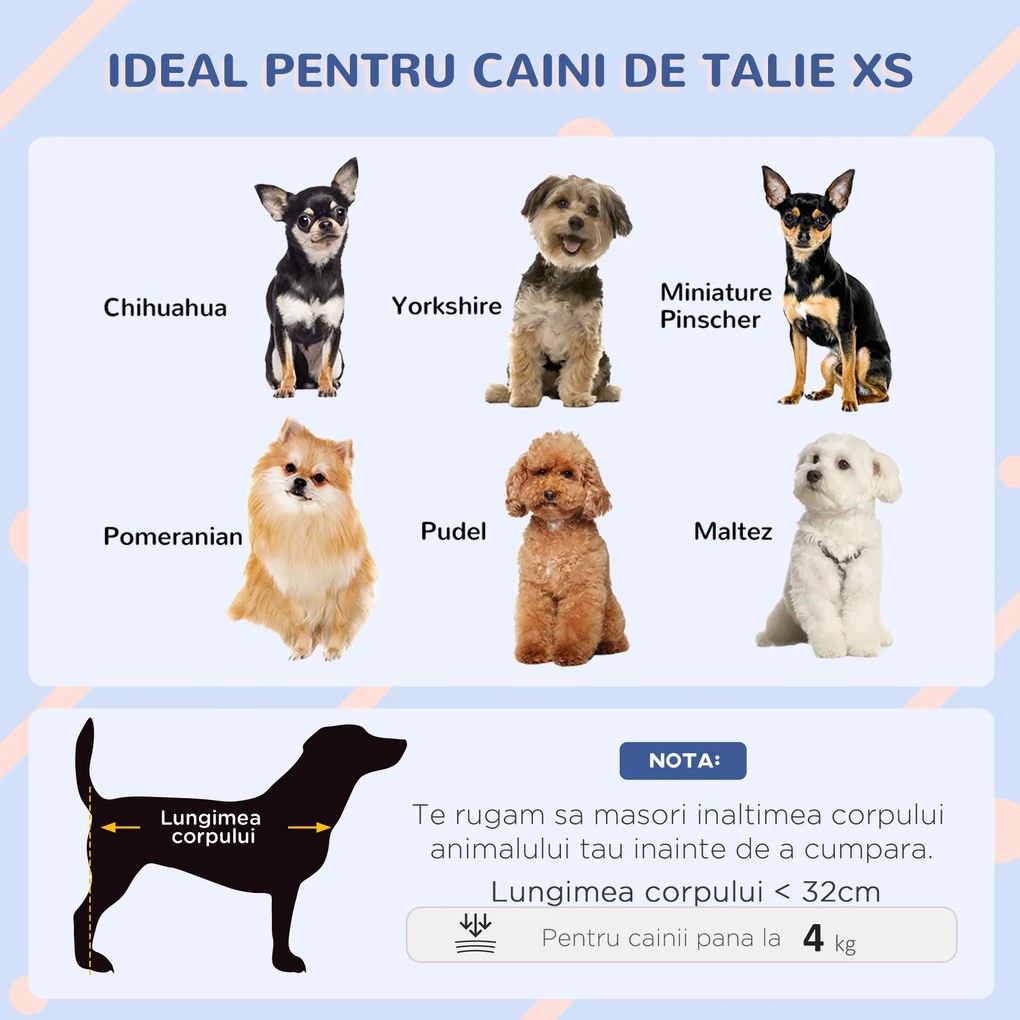 PawHut Cușcă Ridicată pentru Câini de Talie Mică cu Intrare și 2 Deschideri Laterale, Cușcă de Exterior Antiderapantă din Polietilenă, Ușor de Curățat, 60x42x40 cm, Albastru și Alb | Aosom Romania