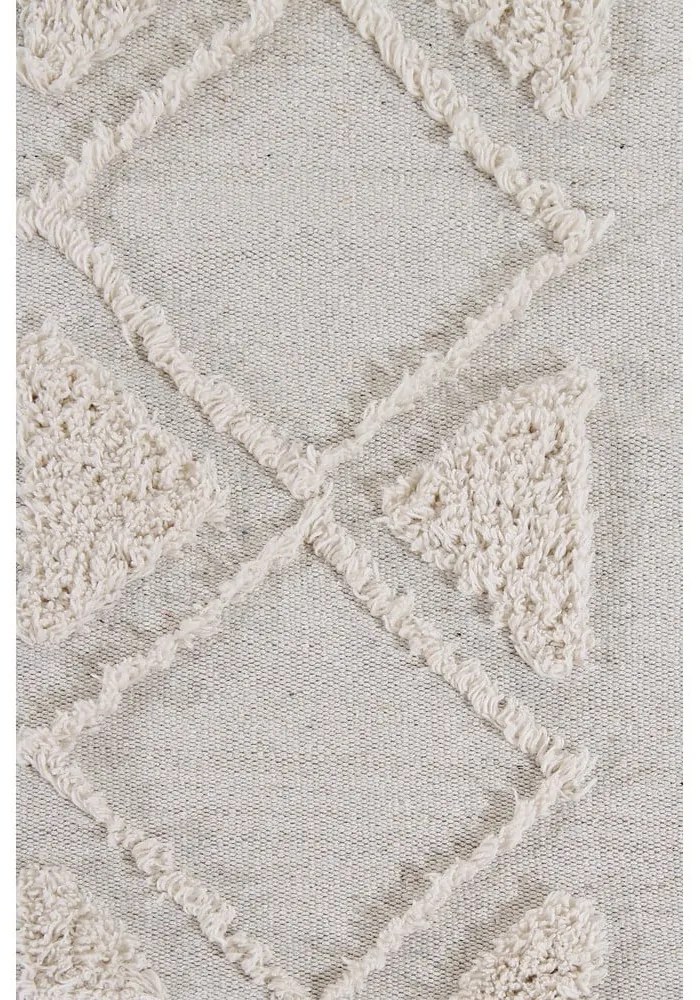 Covor alb lavabil/țesut manual din bumbac 200x300 cm Tribu Natural – Lorena Canals