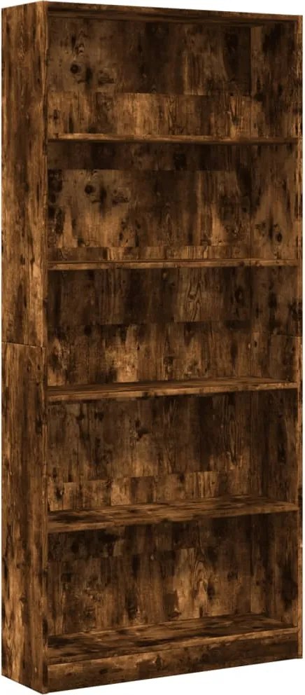 vidaXL Bibliotecă, stejar fumuriu, 80x24x176 cm, lemn prelucrat