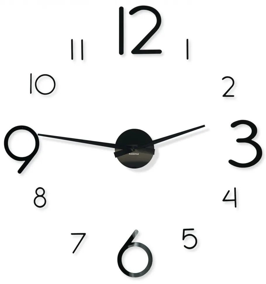 Ceas de perete unic, negru, cu lipire, 130 cm