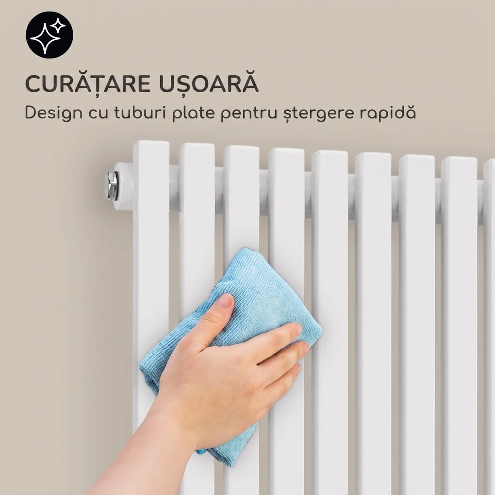 Blumfeldt Delgado, 180 x 60, radiator, radiator de baie, radiator tubular, 1065 W, apă caldă, 1/2