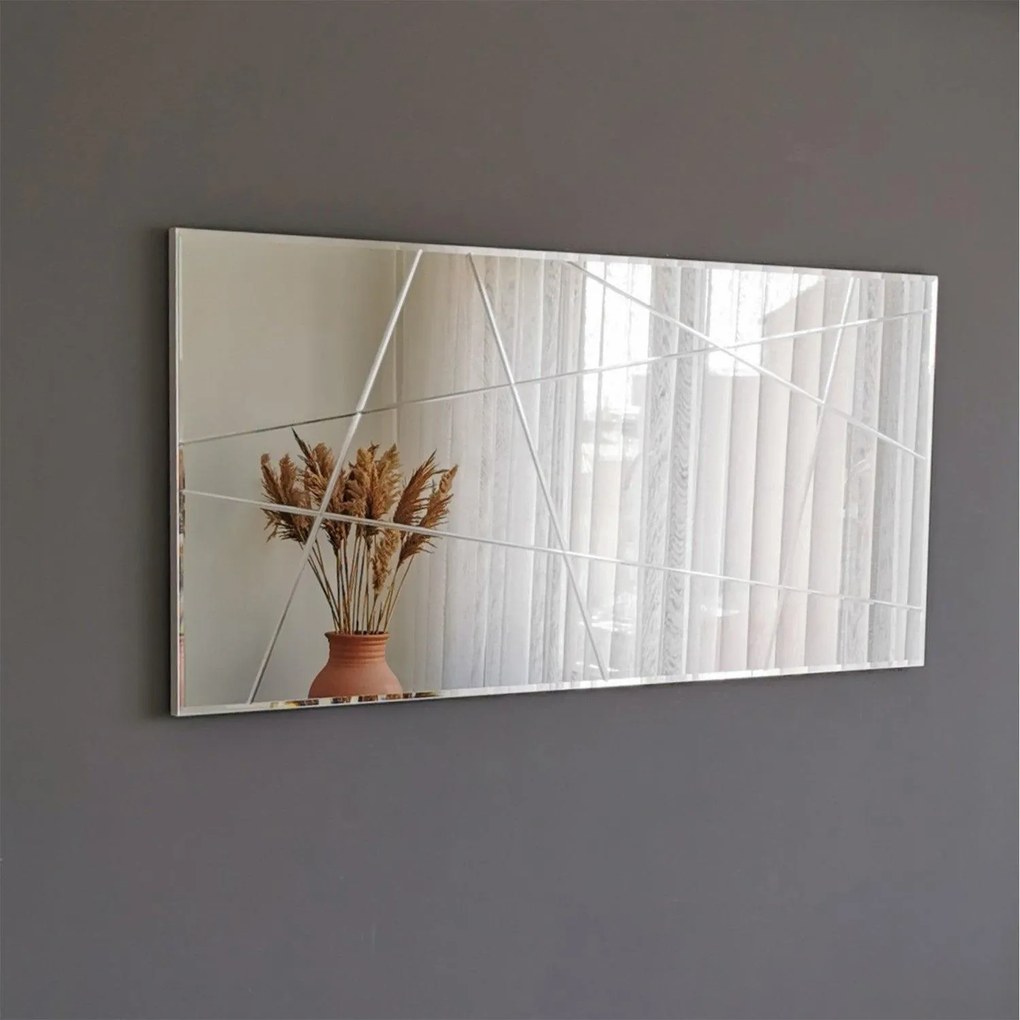 Oglinda decorativa Logon, Argint, 130x62x2 cm